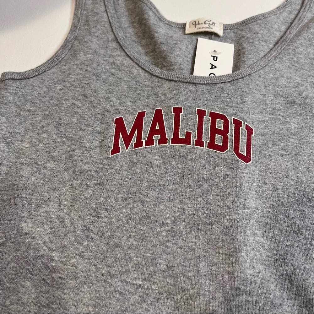 brandy melville gray and red malibu graphic tank top size small - Picture 5 of 8